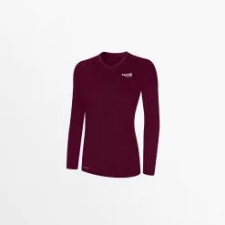 Capellisport.com TOPS WOMEN'S LIFESTYLE V-NECK LONG SLEEVE POLY TEE