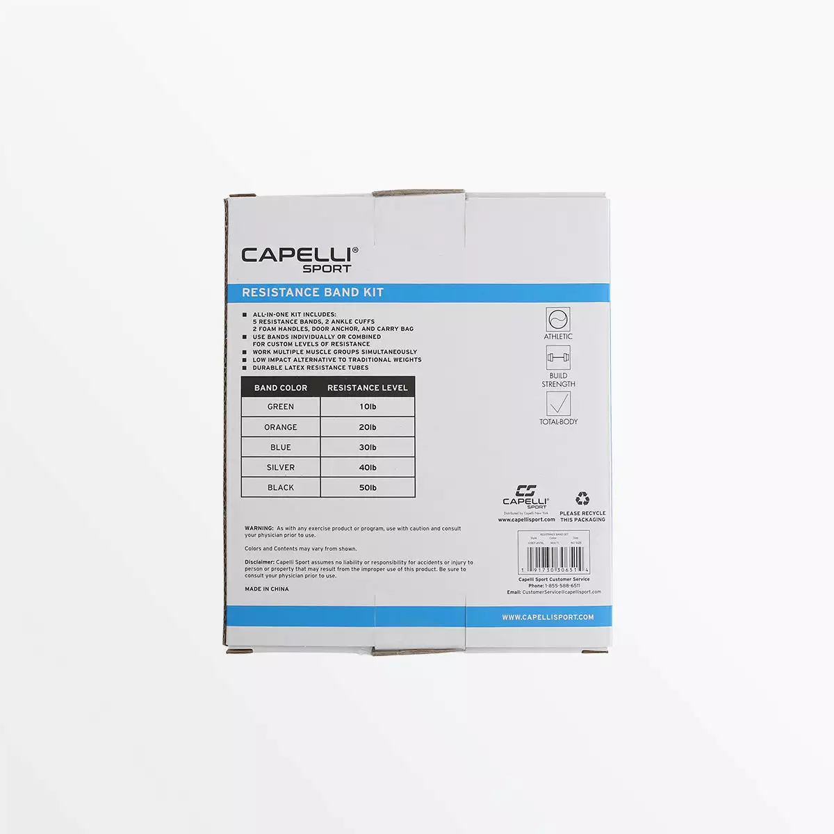 CapelliSport 5PC RESISTANCE BAND KIT FITNESS EQUIPMENT 7 CapelliSport 5PC RESISTANCE BAND KIT FITNESS EQUIPMENT